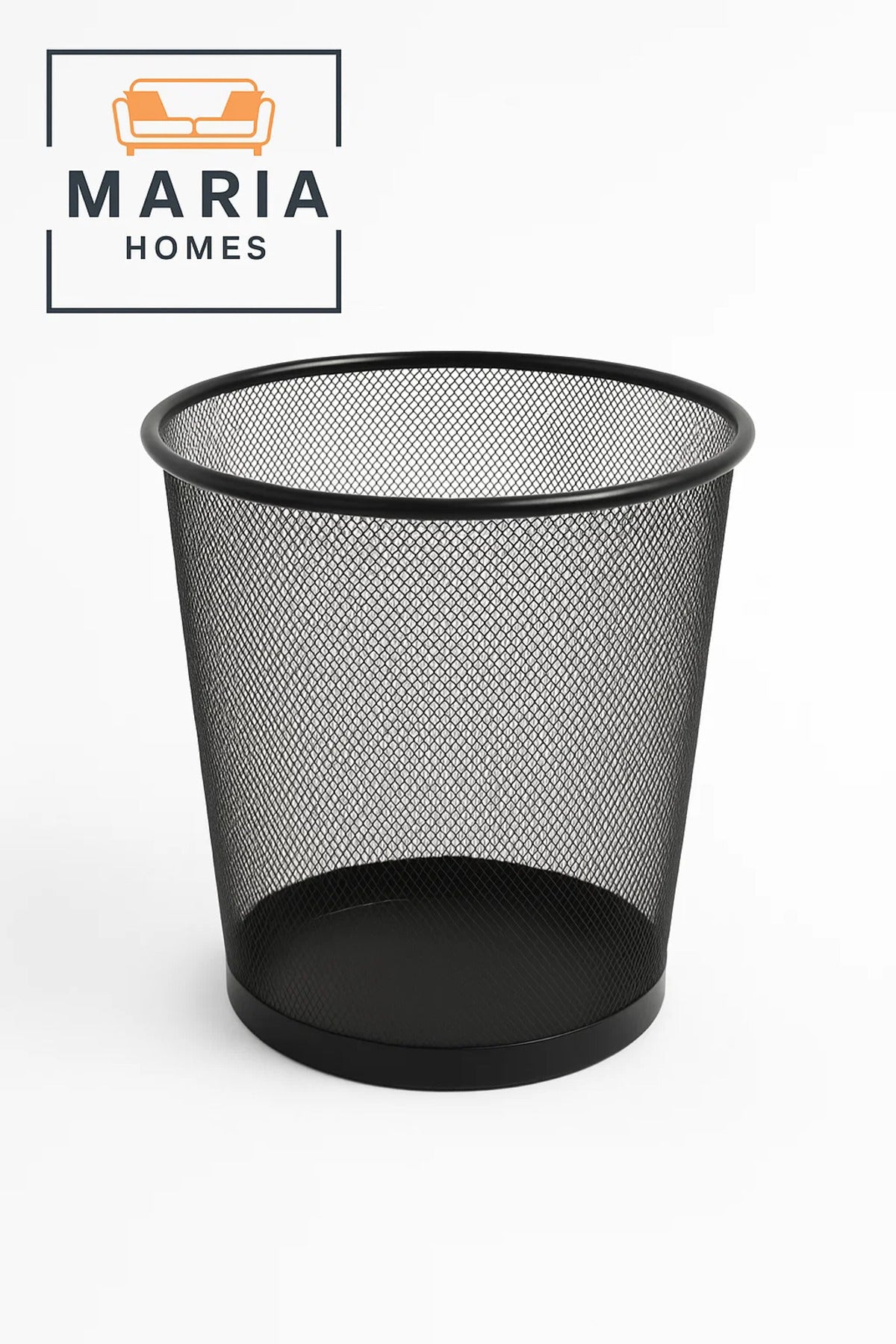 Round Black Mesh Wastebasket Bin Ð Metal Office Trash Can