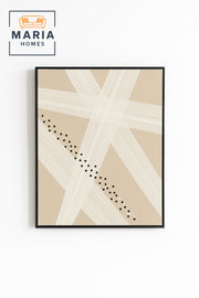 Large Abstract White & Beige Geometric Wall Art Ð Framed Canvas 120_80 cm