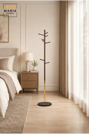 Modern Freestanding Coat Rack with Metal Base √ê Contemporary Clothes Stand, Jacket Hanger & Entryway Organizer