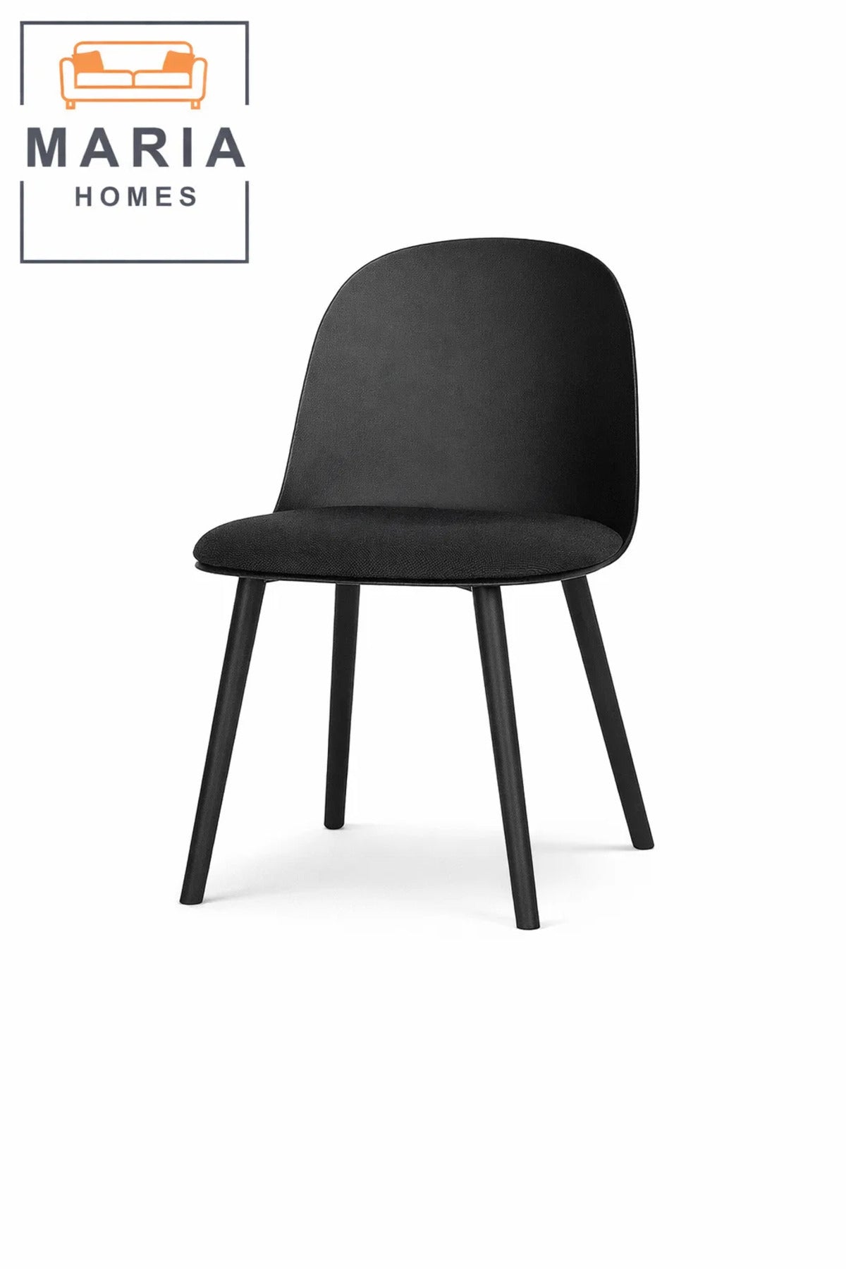 Black Dining Chair with Cushion Ð Modern Minimalist Side Chair