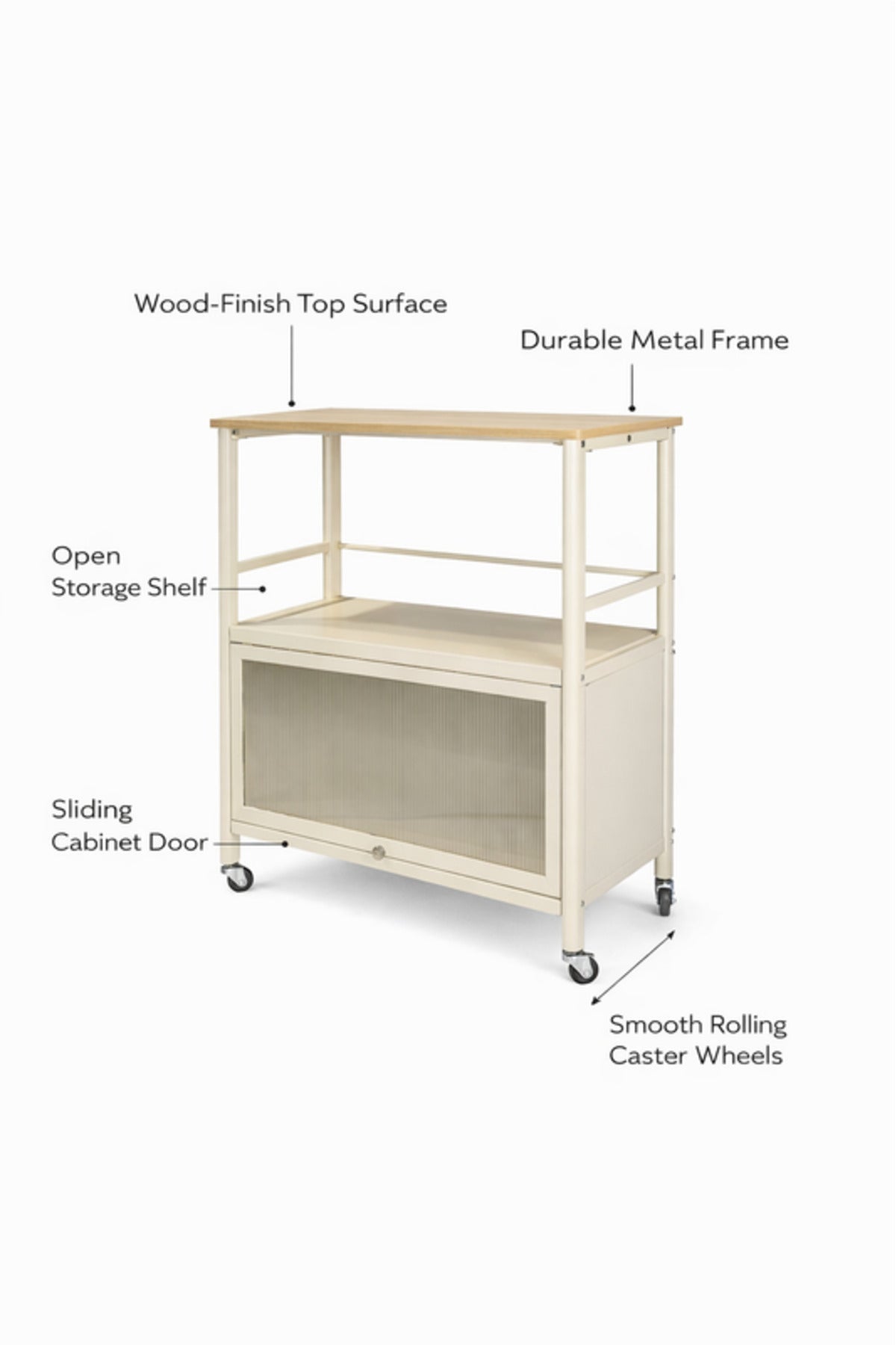 Mobile Storage Cabinet Shelf with Wheels 60_40_80 cm Multi-Purpose Organizer
