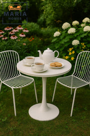 Modern White Round Pedestal Table Ð Sleek Dining or Accent Use-size 60cm