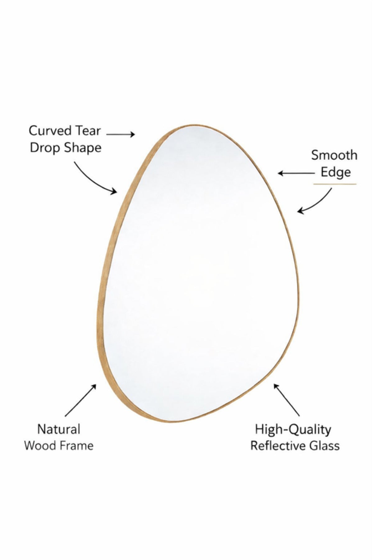 Modern Irregular Wall Mirror with Minimal Frame for Bathroom & Entryway