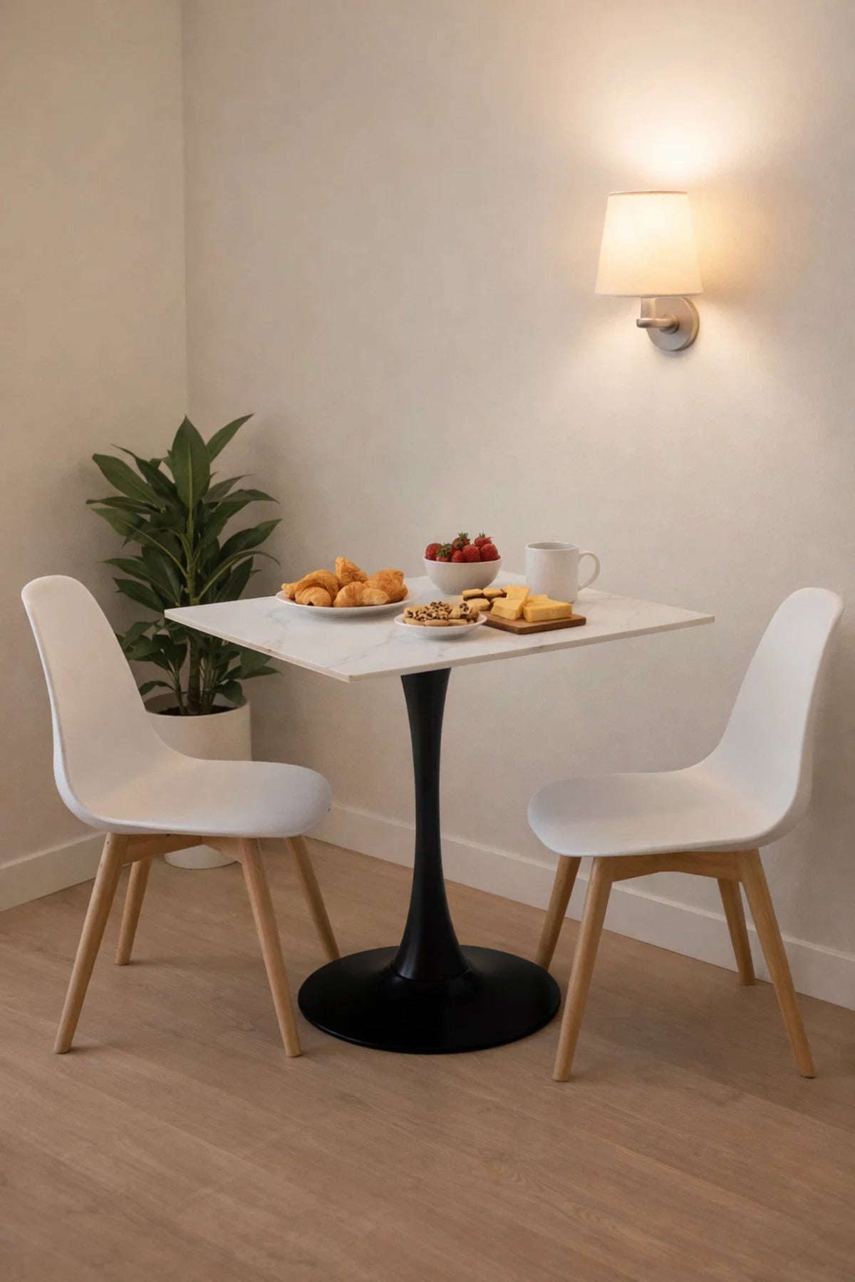Modern White Marble Dining Table (70*70*75 cm)