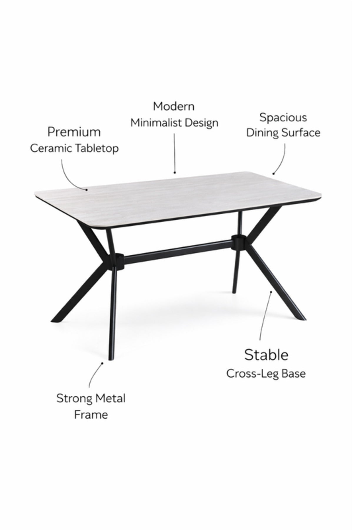 Modern Black and Grey Side Table, 130x80x75 CM modern black Dinner Table