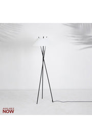 Modern Tripod Floor Lamp with White Cone Shade