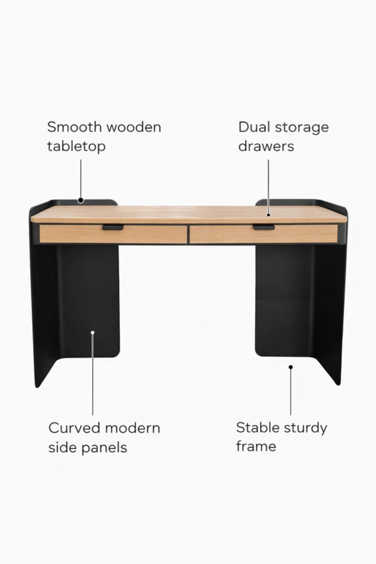 Modern Wood Console Table with 2 Drawers 140 _ 40 _ 80 cm