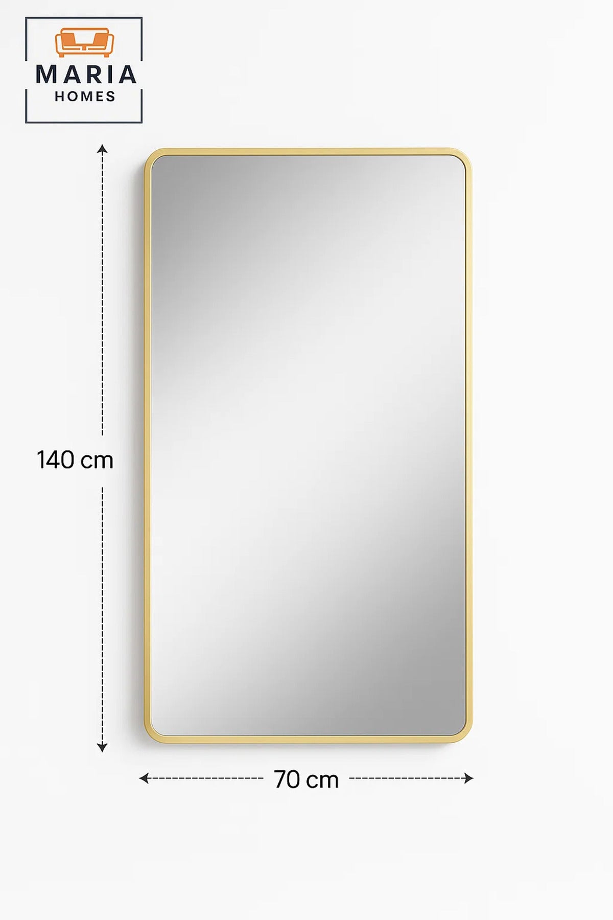 Gold Frame Wall Mirror for Bedroom, Bathroom & Living Room Home D≈Ωcor 70x140