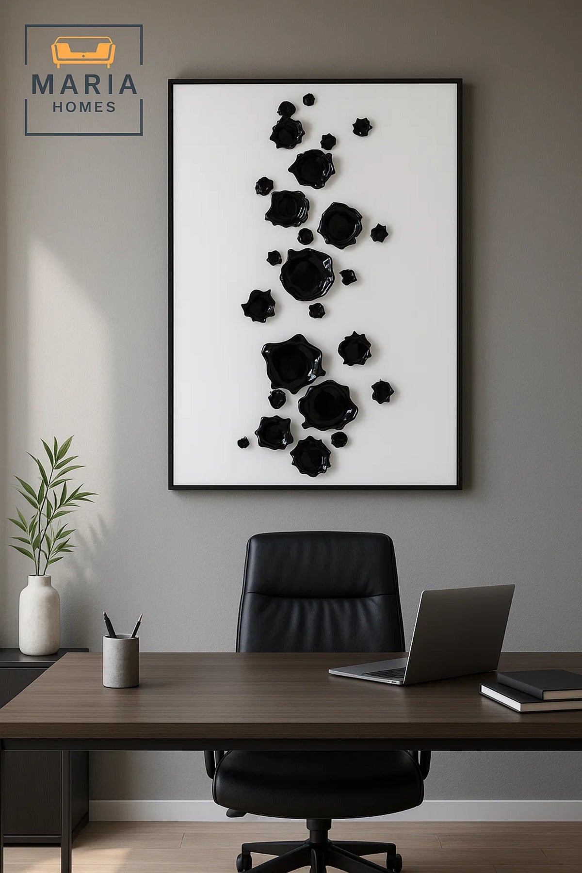 Modern Wall Art 150_100 | Abstract 3D DŽcor | Minimalist Black Artwork