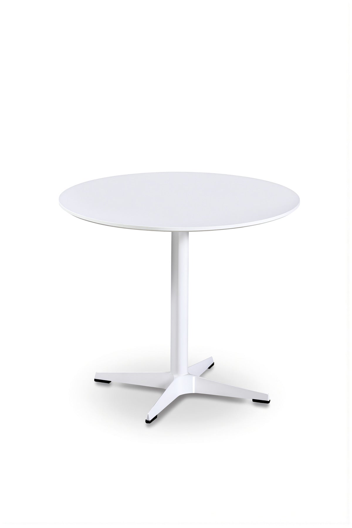 Minimalist White Round Dining Table 80cm Modern Pedestal Design for Small Kitchens and Cafes