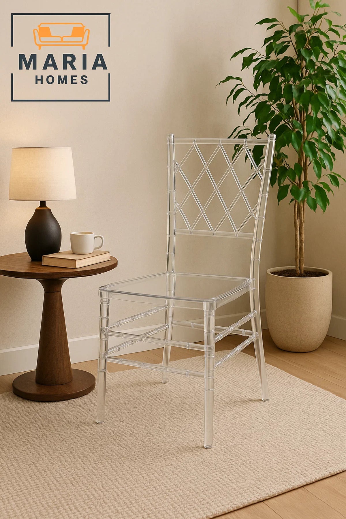 Clear Acrylic Chiavari Chair with Elegant Cross Back Design