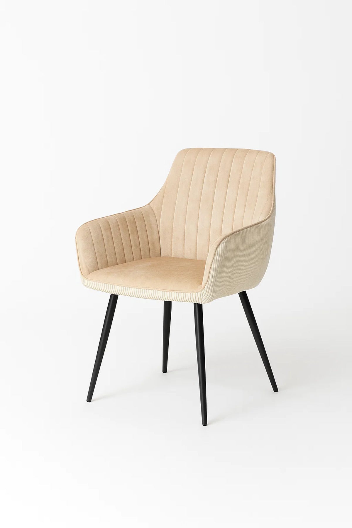Modern Beige Velvet Armchair √ê Stylish Fabric Dining & Office Accent Chair for Living Room