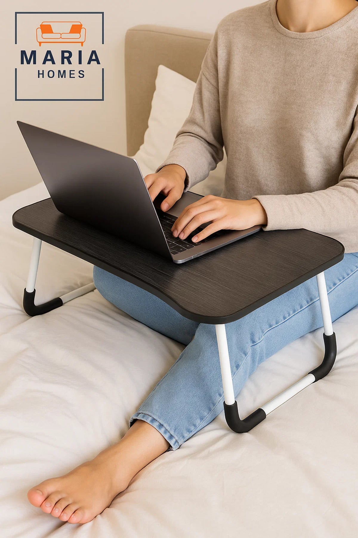 Black Foldable Laptop Table with Tablet Slot Ð Portable Bed & Sofa Desk