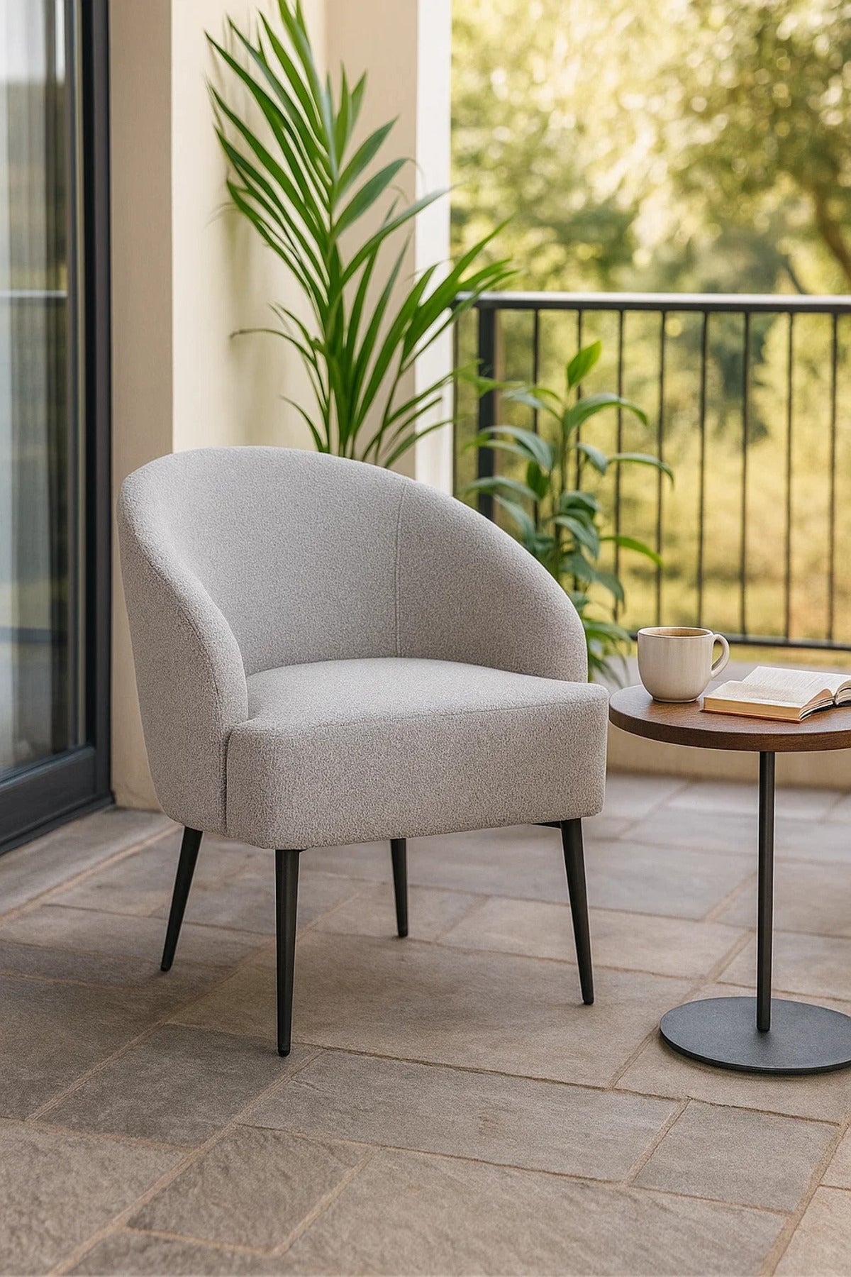 Modern Fabric Accent Armchair, Lounge Chair for Living Room, Bedroom & Office Cabin