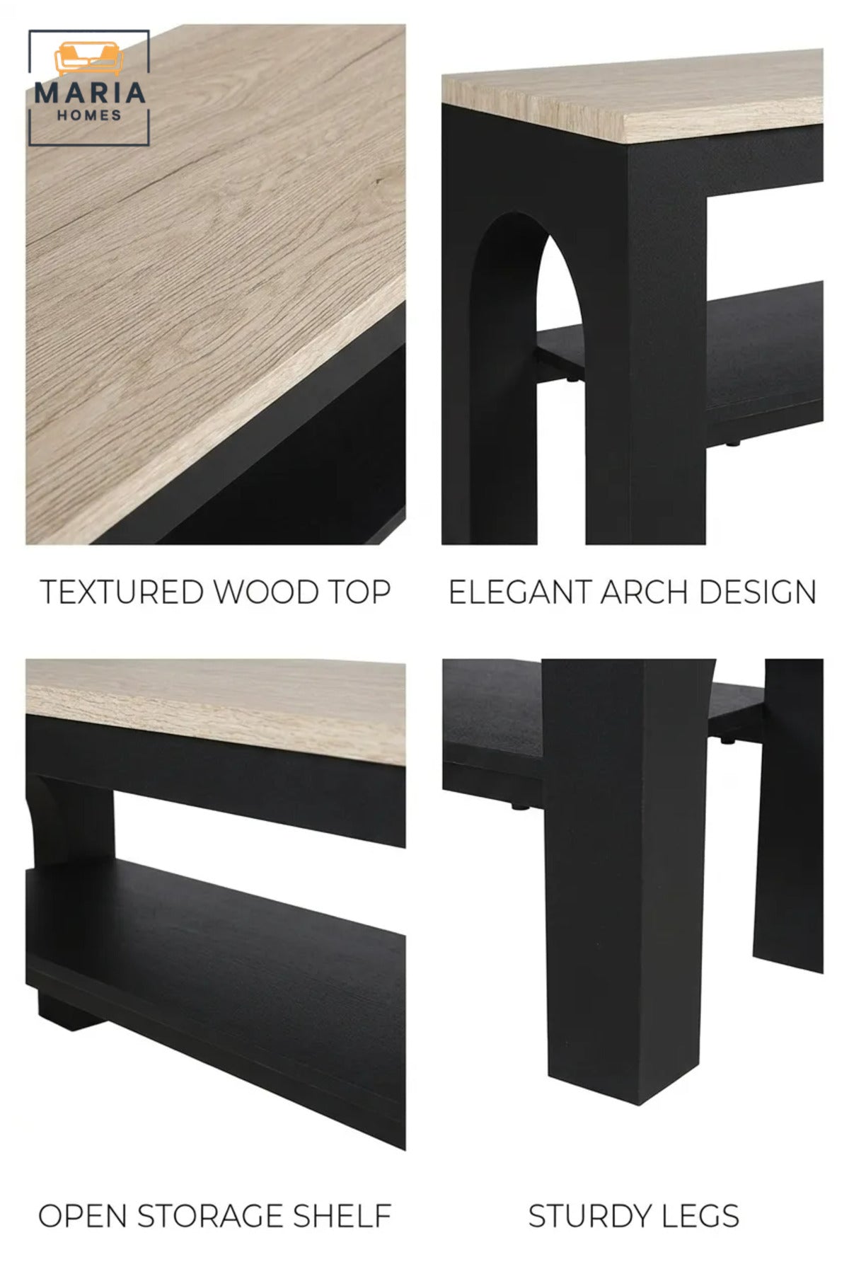 Modern TV Stand with Wooden Top and Open Storage Shelf, Long Entertainment Unit for Living Room, Bedroom, Media Room, Apartment and Lounge