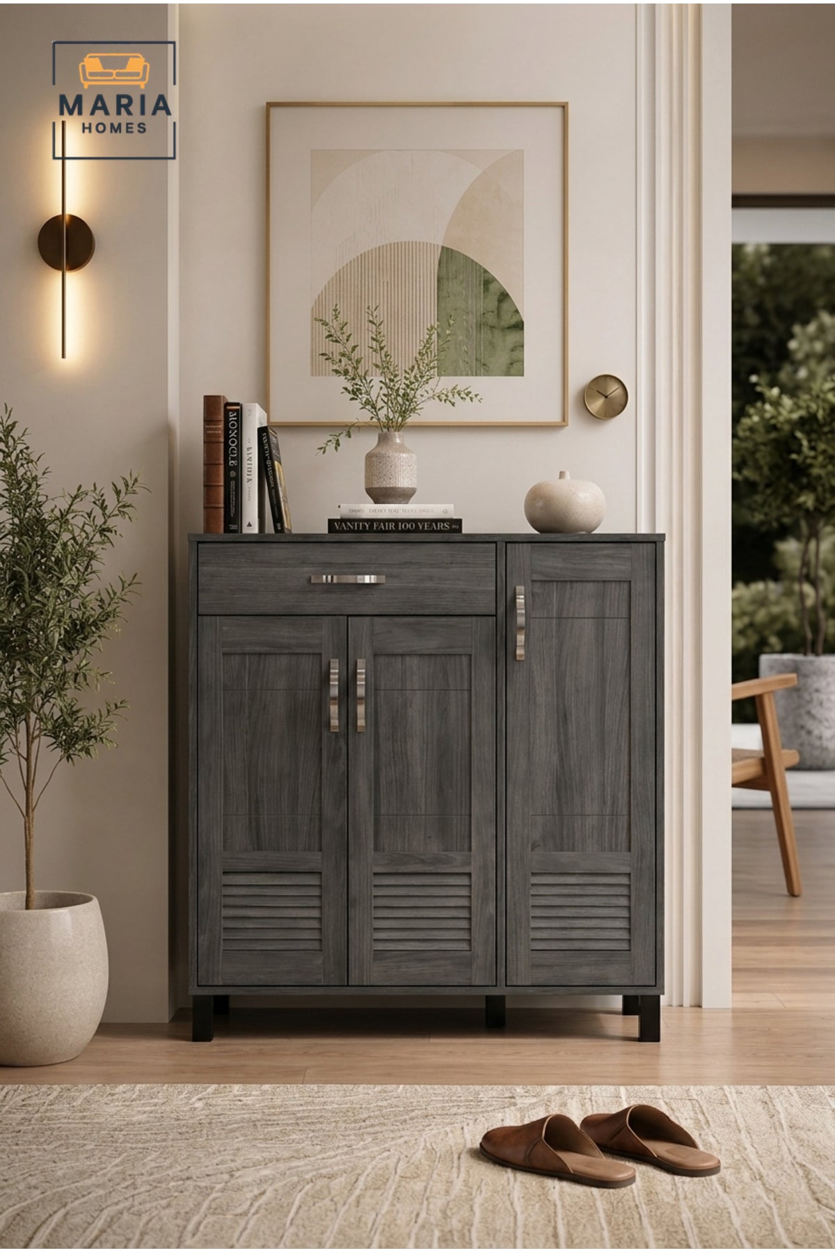 Modern 3 Door Storage Cabinet with Drawer Ð Multipurpose Organizer Cabinet for Living Room, Entryway & Bedroom
