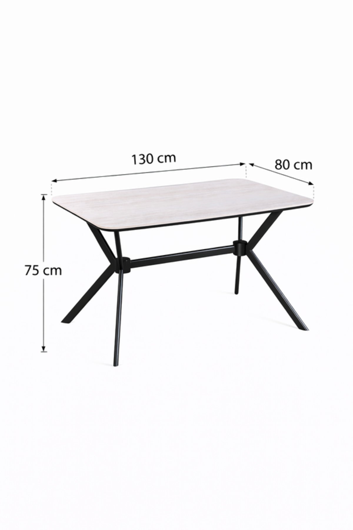 Modern Black and Grey Side Table, 130x80x75 CM modern black Dinner Table