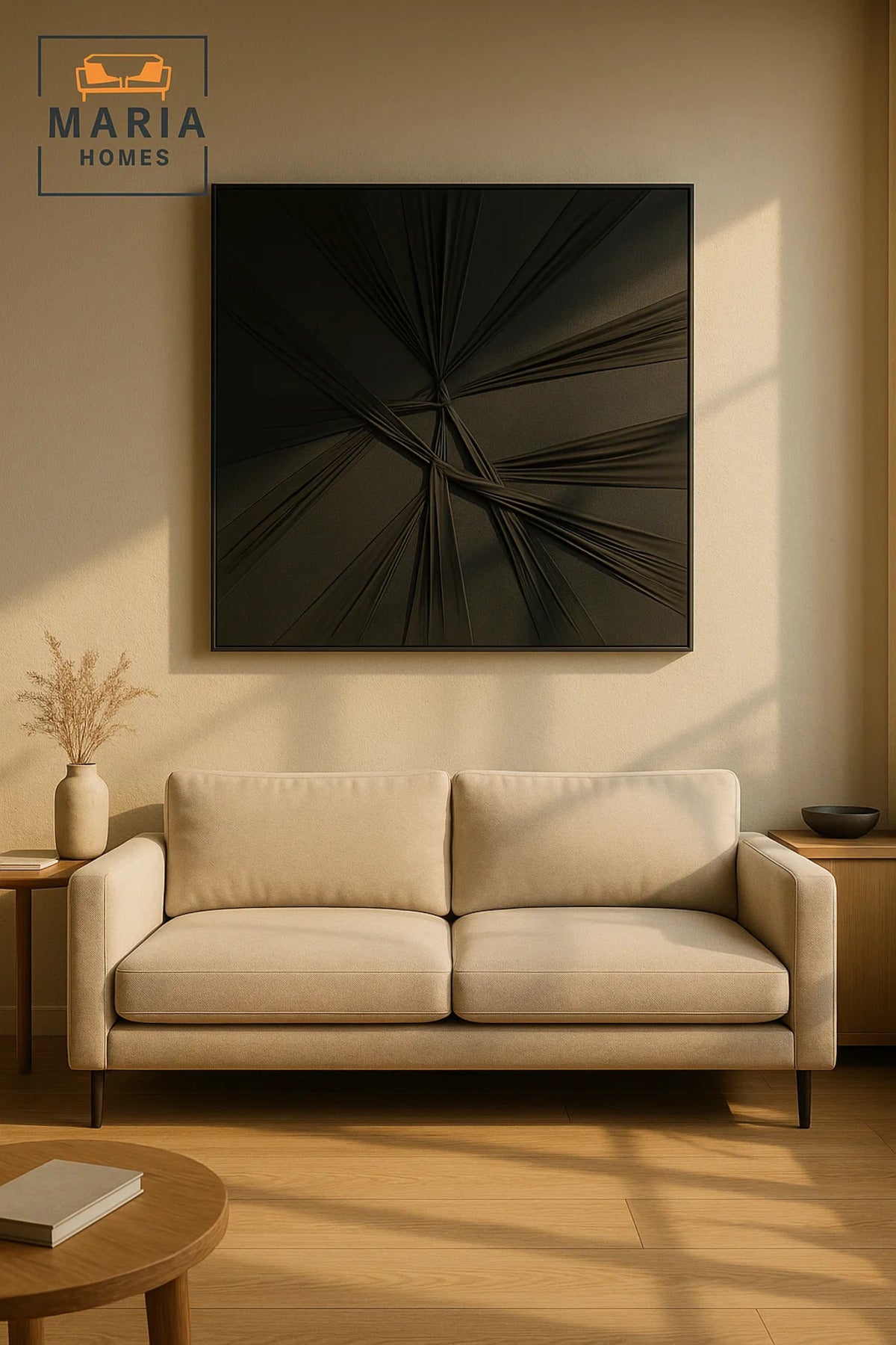 Black Abstract Wall Art Modern Minimalist Decor for Living Room Bedroom Office Interior