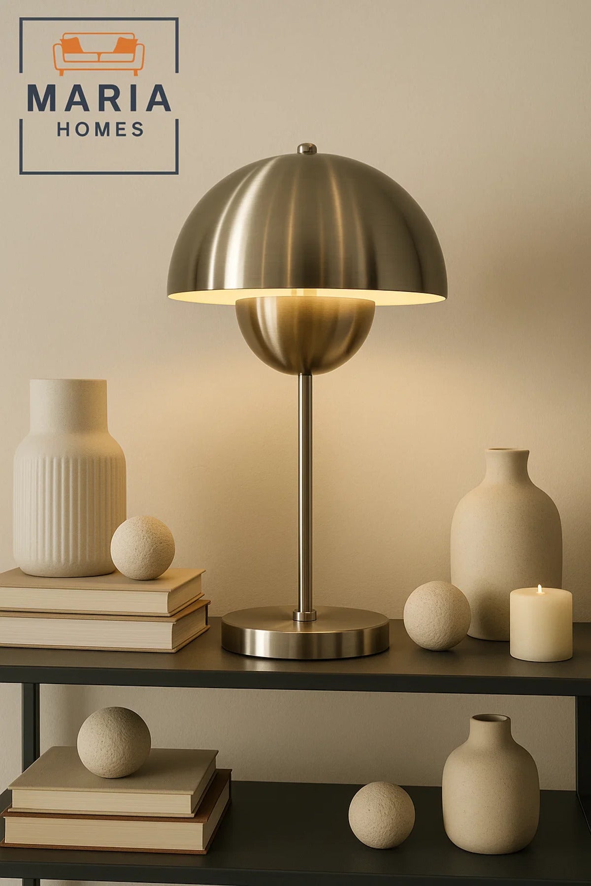 Brushed Metal Dome Desk Lamp