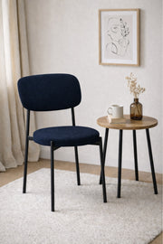 Blue Fabric Dining Chair 80x46x49cm Modern blue fabric dining Kitchen