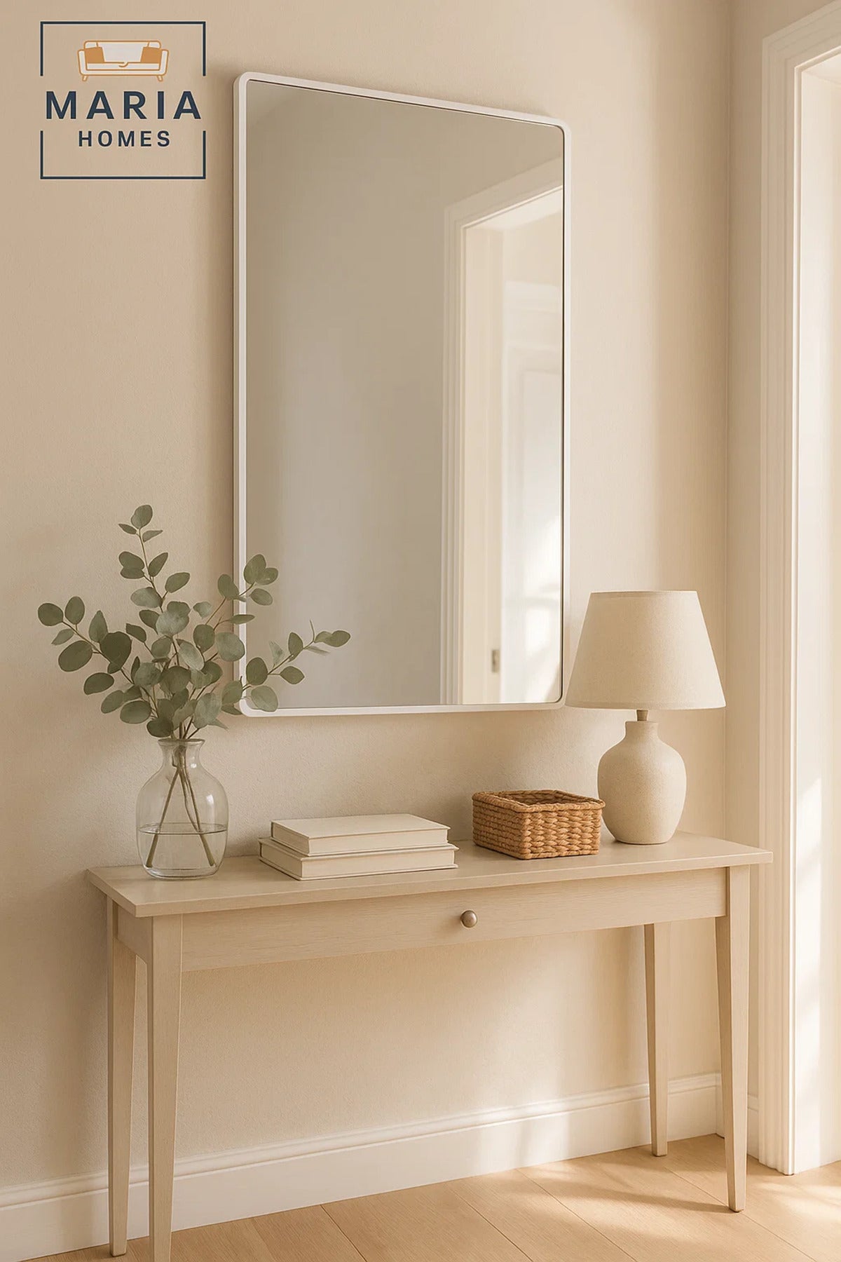 Elegant White Wall Mirror for Bathroom Bedroom Living Room Dressing & Home D≈Ωcor √ê 100_60 cm