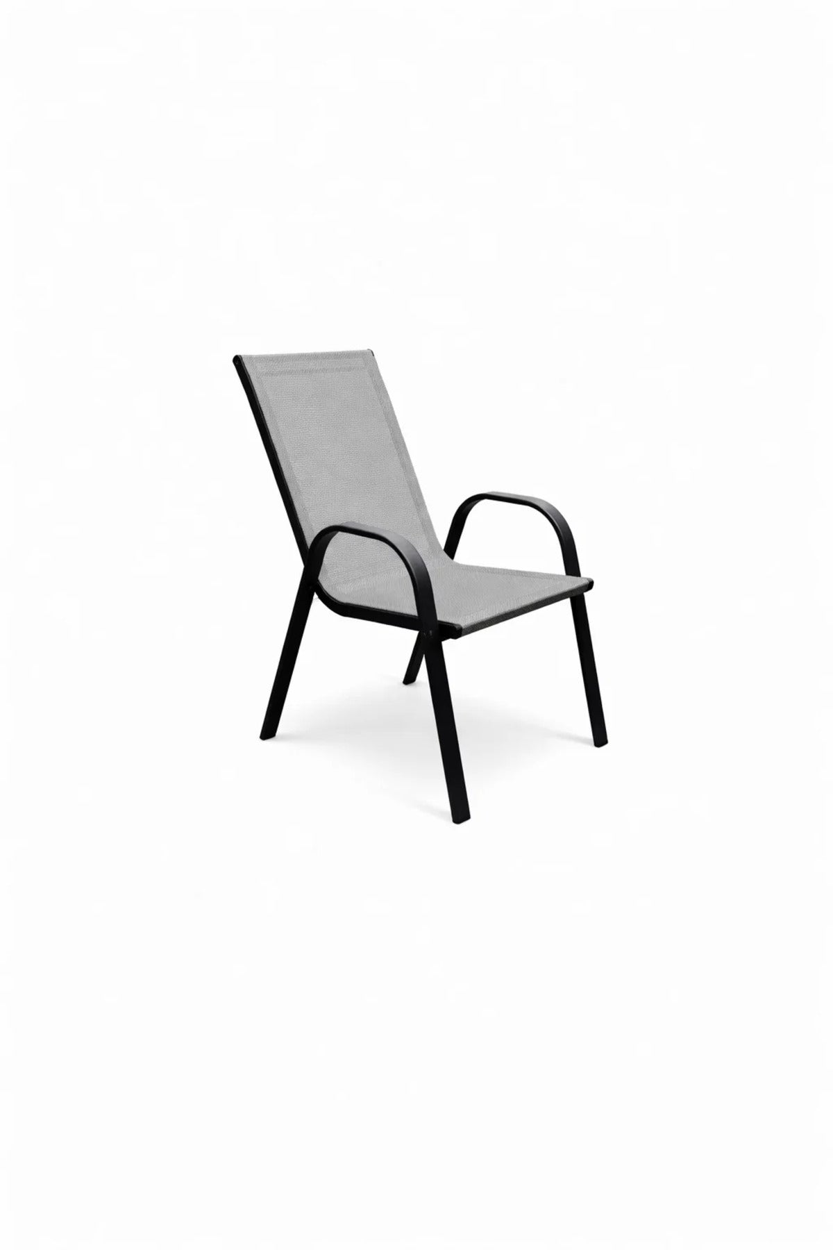 Premium Outdoor Garden Chair Stackable Metal Frame with Breathable Mesh Sling for Patio Balcony