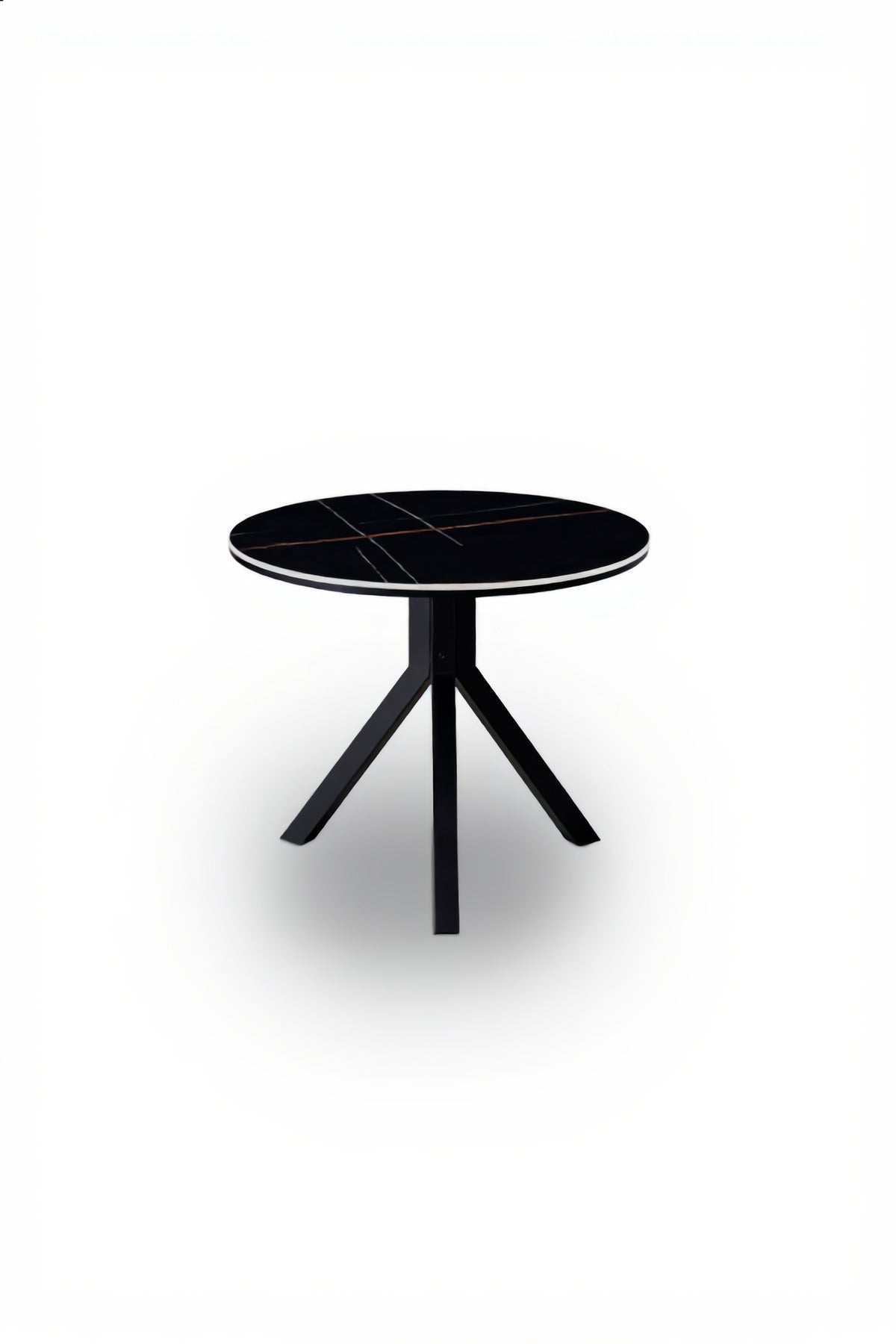 Round Black Marble Dining Table √ê Modern Caf≈Ω, Restaurant, Office & Home Metal Furniture 60_60_60 cm