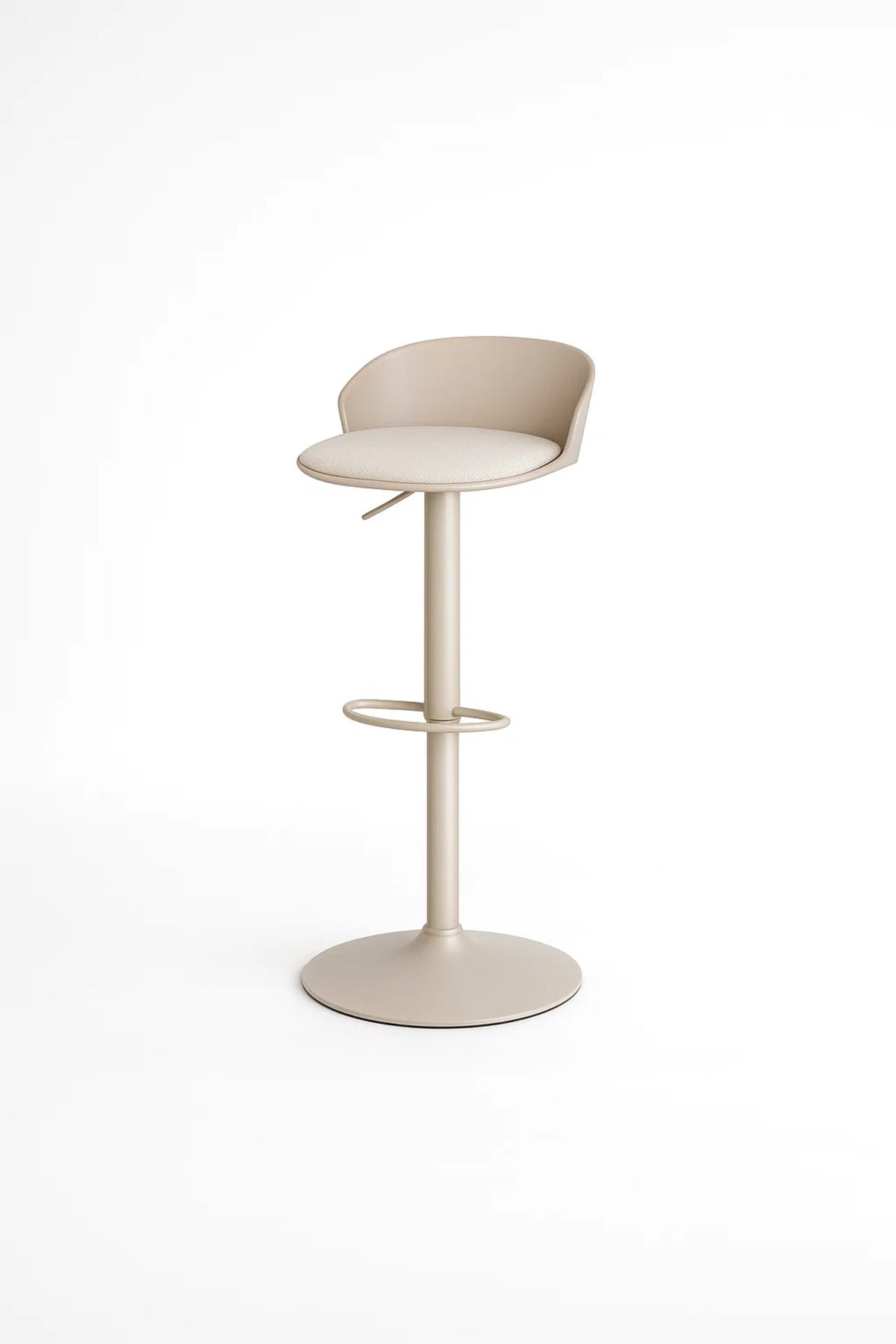 Modern Adjustable Bar Stool Beige High Chair with Footrest
