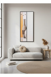 Modern Wall Mirror with Coat Hooks 180x80cm Decorative Entryway Panel modern wall