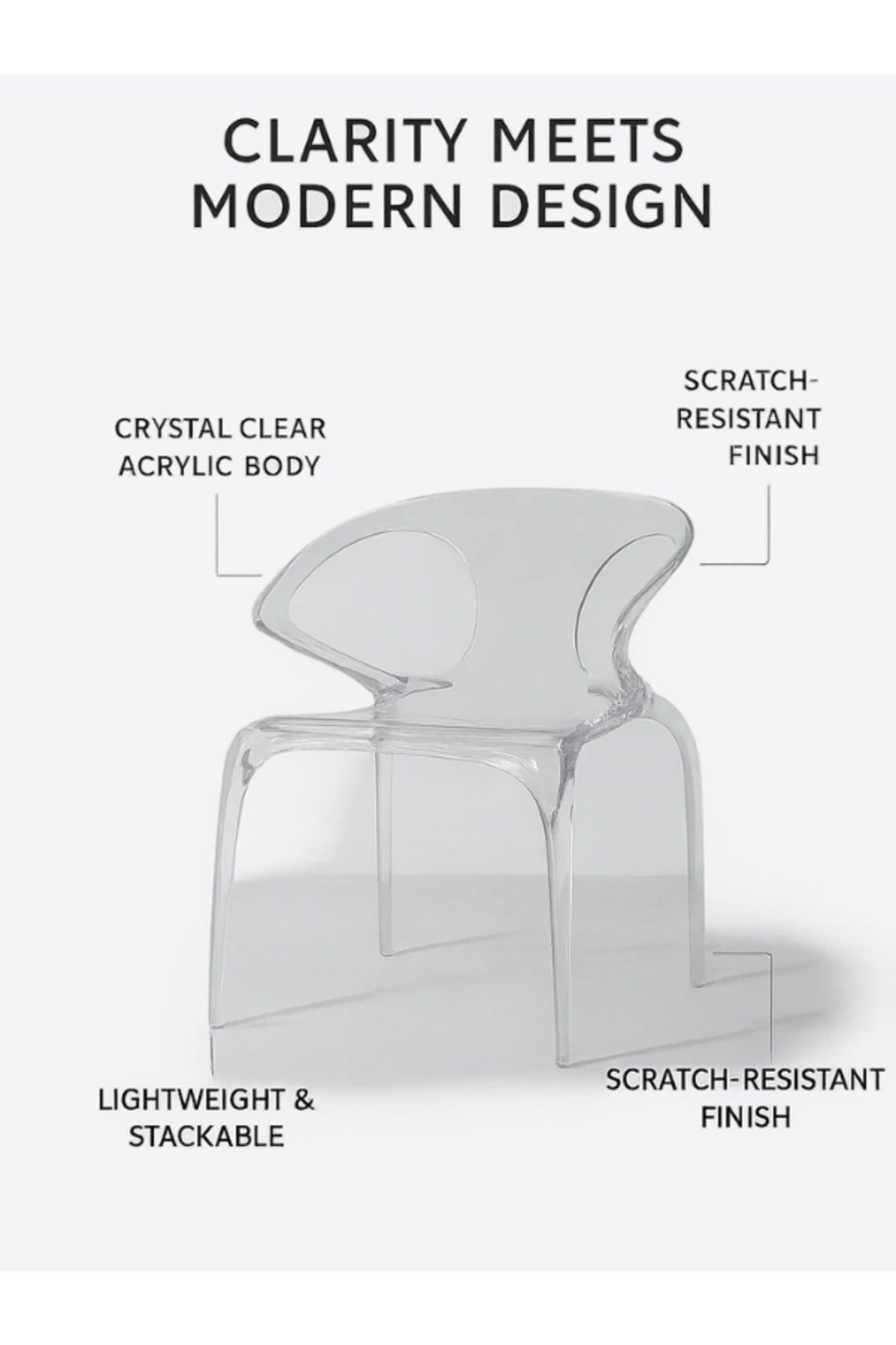 Clear Transparent Plastic Chair Ð Modern Designer Dining Chair for Home, CafŽ & Outdoor Use