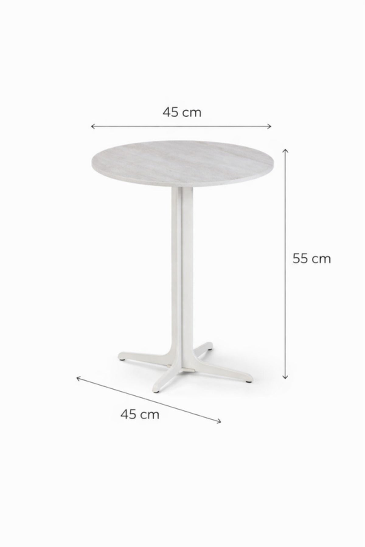Round Light Grey Ceramic Side Table with Metal Base 45_45_55 cm Modern Accent round