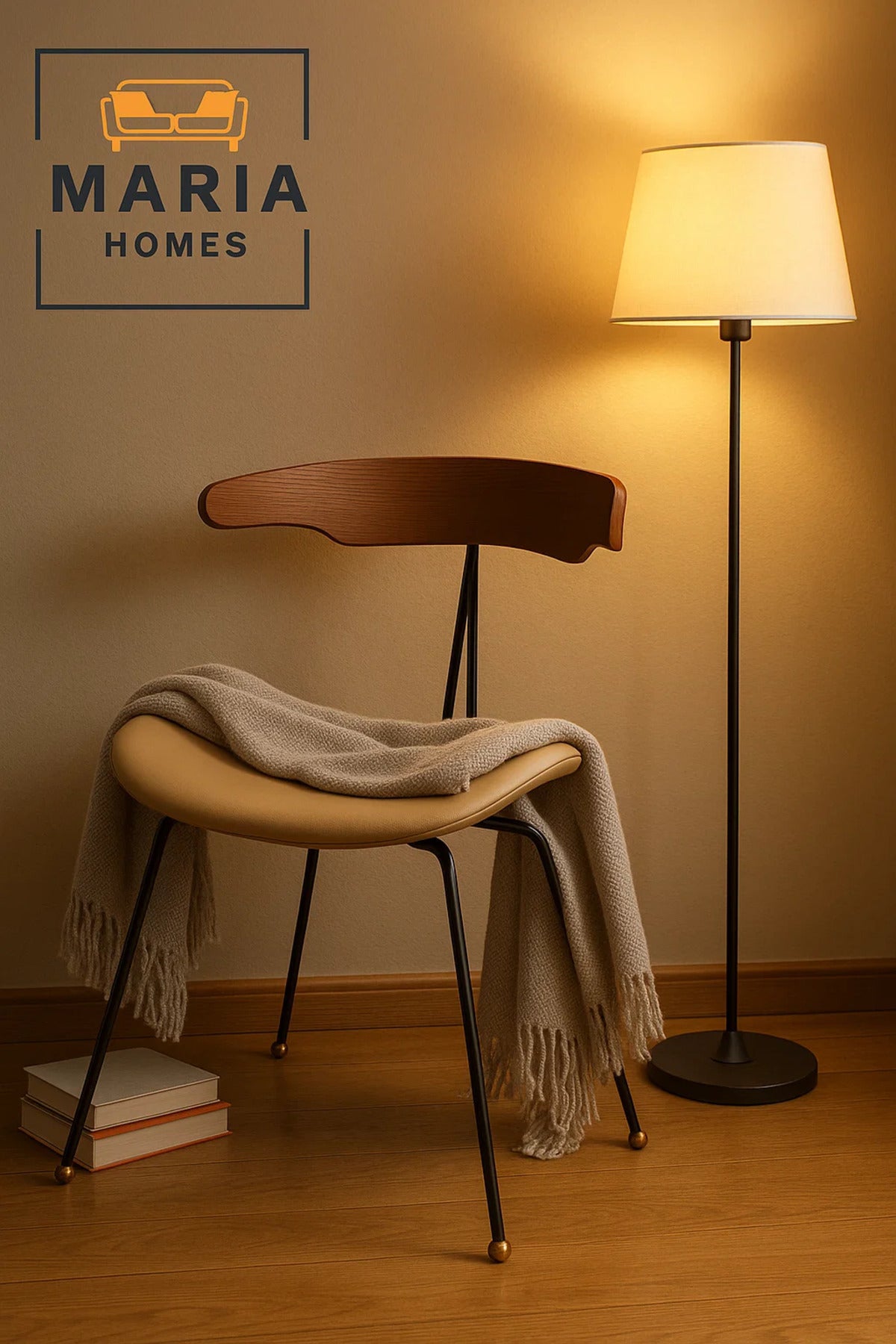 Modern Mid-Century Dining Chair with Curved Back