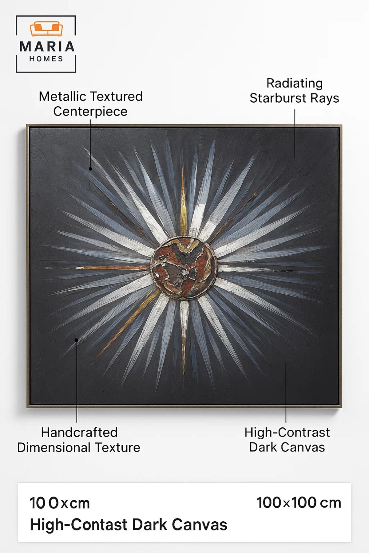 Modern Wall Art 100×100 – Abstract Frame & Luxury Wall Decor for Living Room