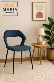 Modern Upholstered Dining Chair with Curved Back Ð Blue