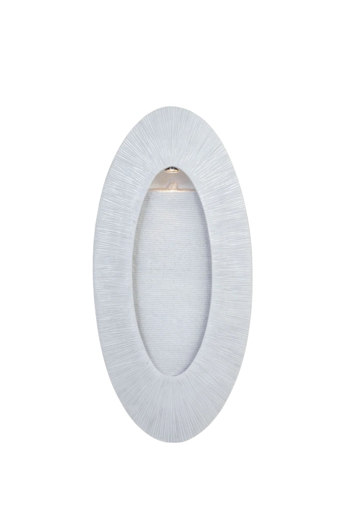 Modern Oval White Indoor Wall Fountain with LED Light Decorative Waterfall 105x50 cm