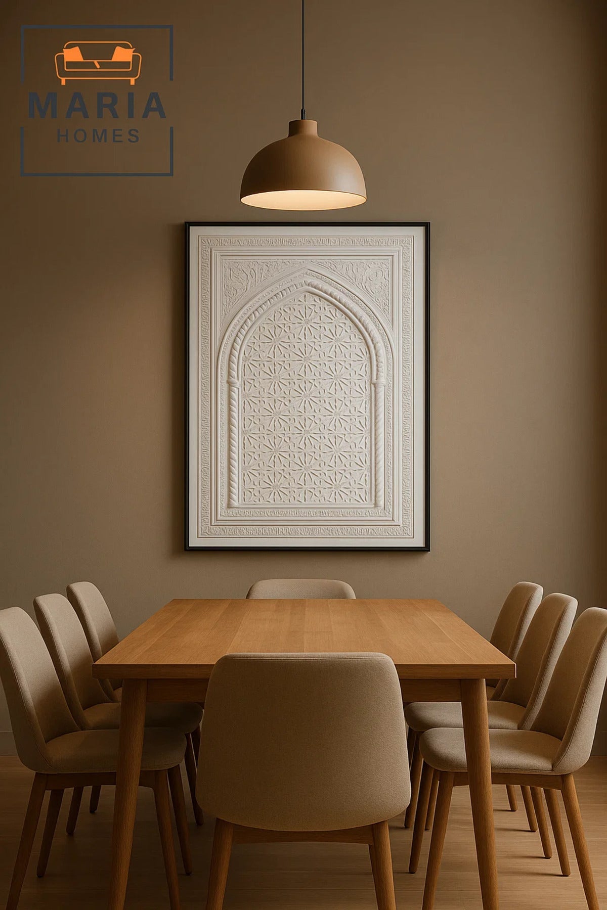 Arabic Geometric Wall Art Panel 120_80 cm √ê Premium White Design