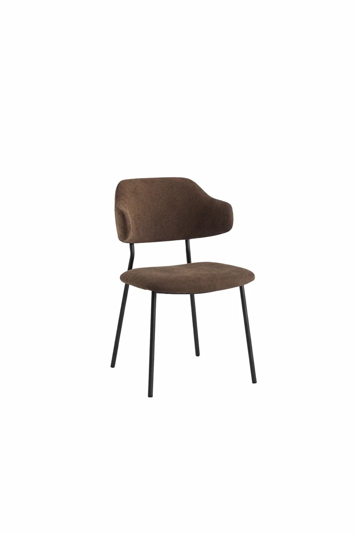 Brown Upholstered Dining Chair with Metal Legs 82cm Height Modern brown upholstered