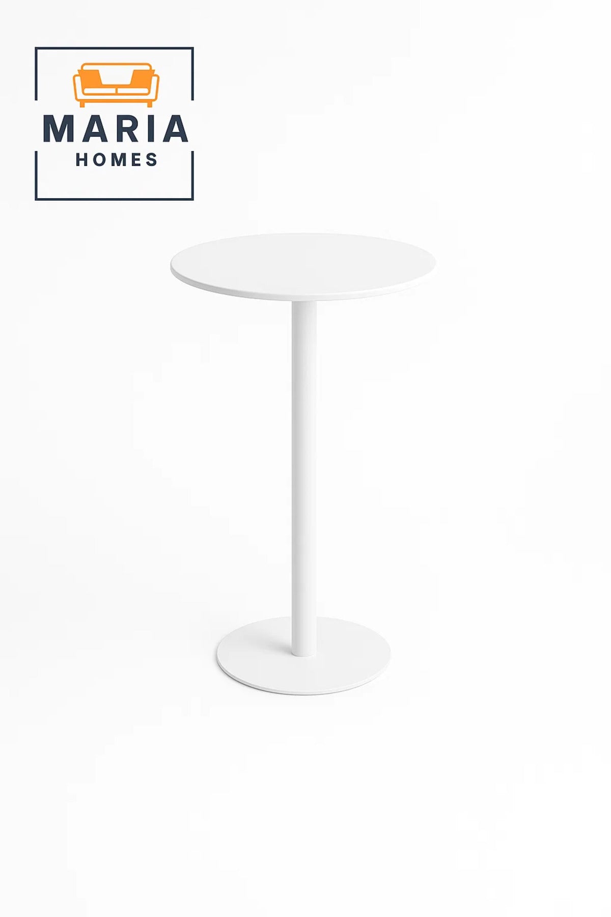 Sleek White Round Metal Cafe Table Ð Minimalist Design