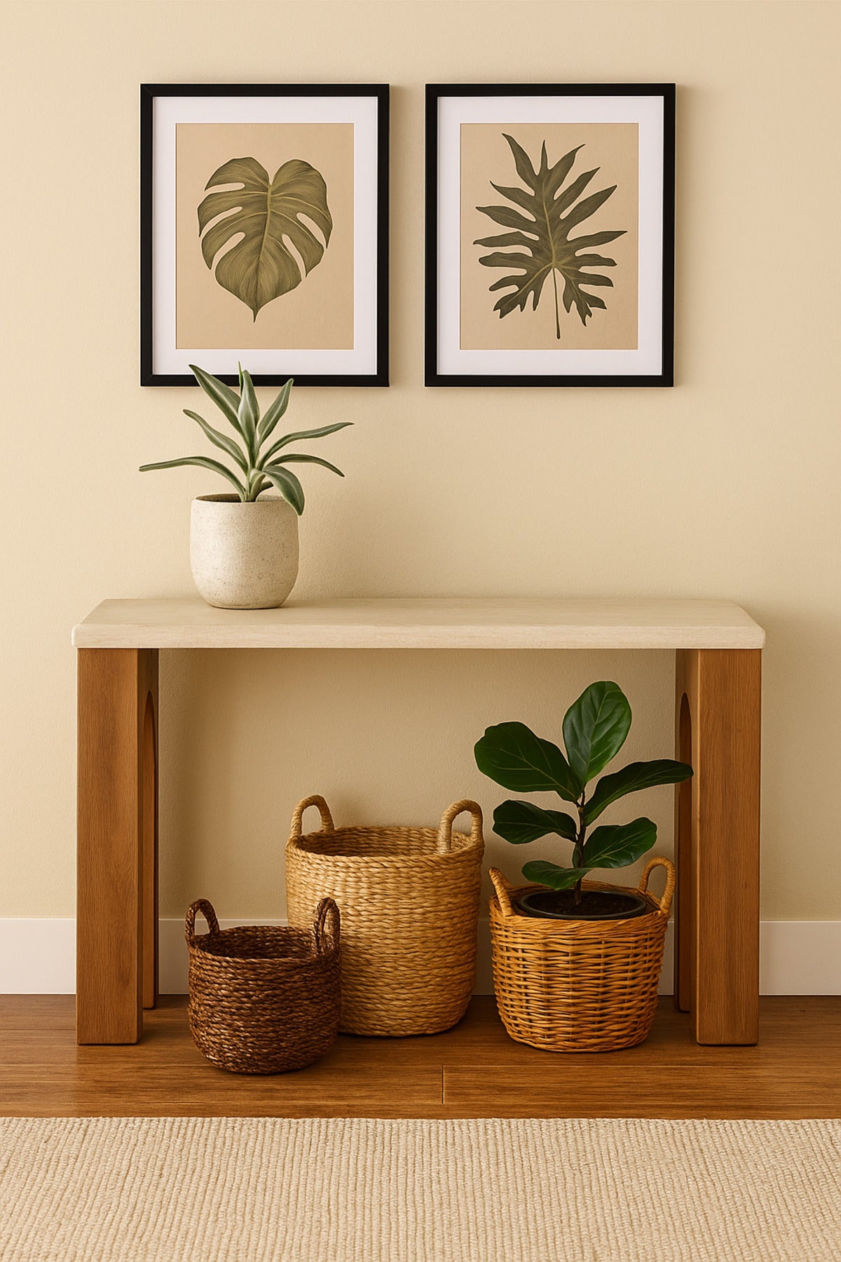 Wooden Console Table with Arched Legs Ð Modern Entryway & Living Room Furniture 140_40_80 cm