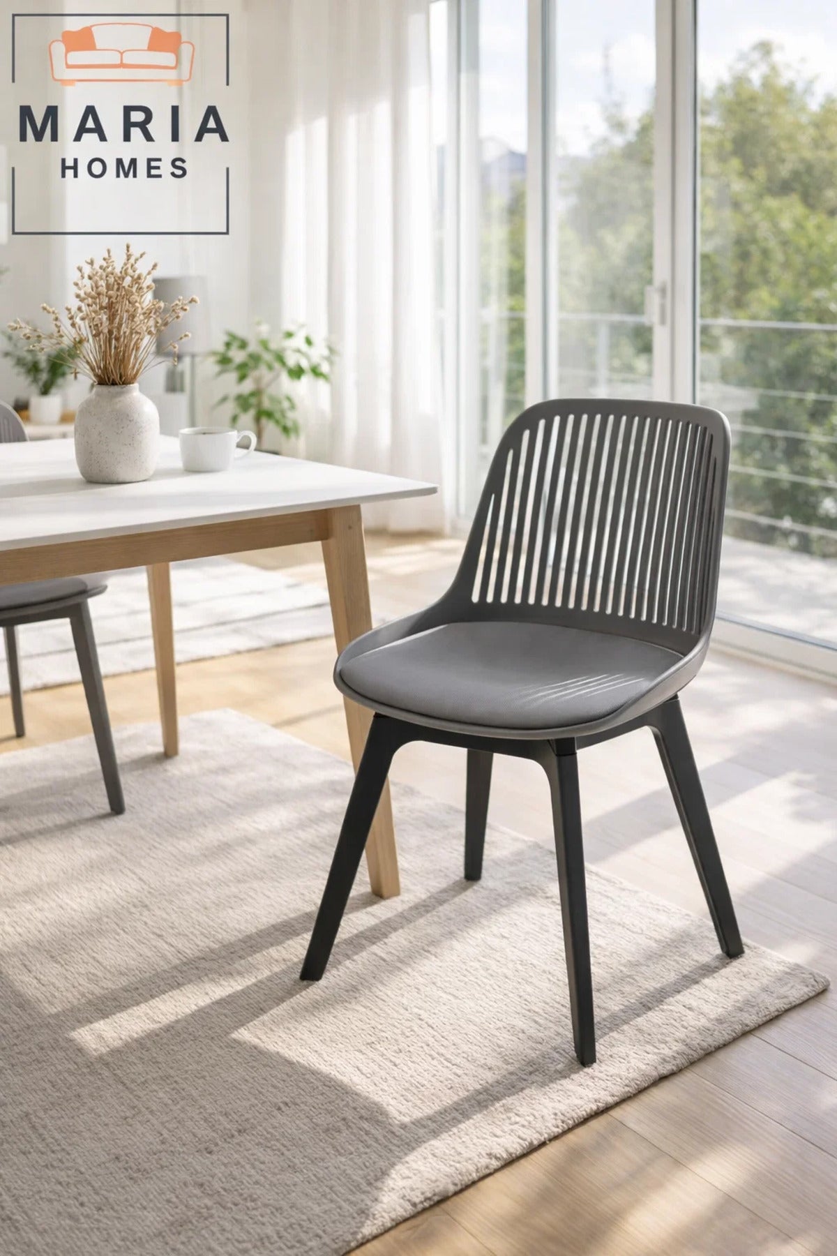 Grey Plastic Chair with Black Legs Ð Modern Dining & Accent Chair