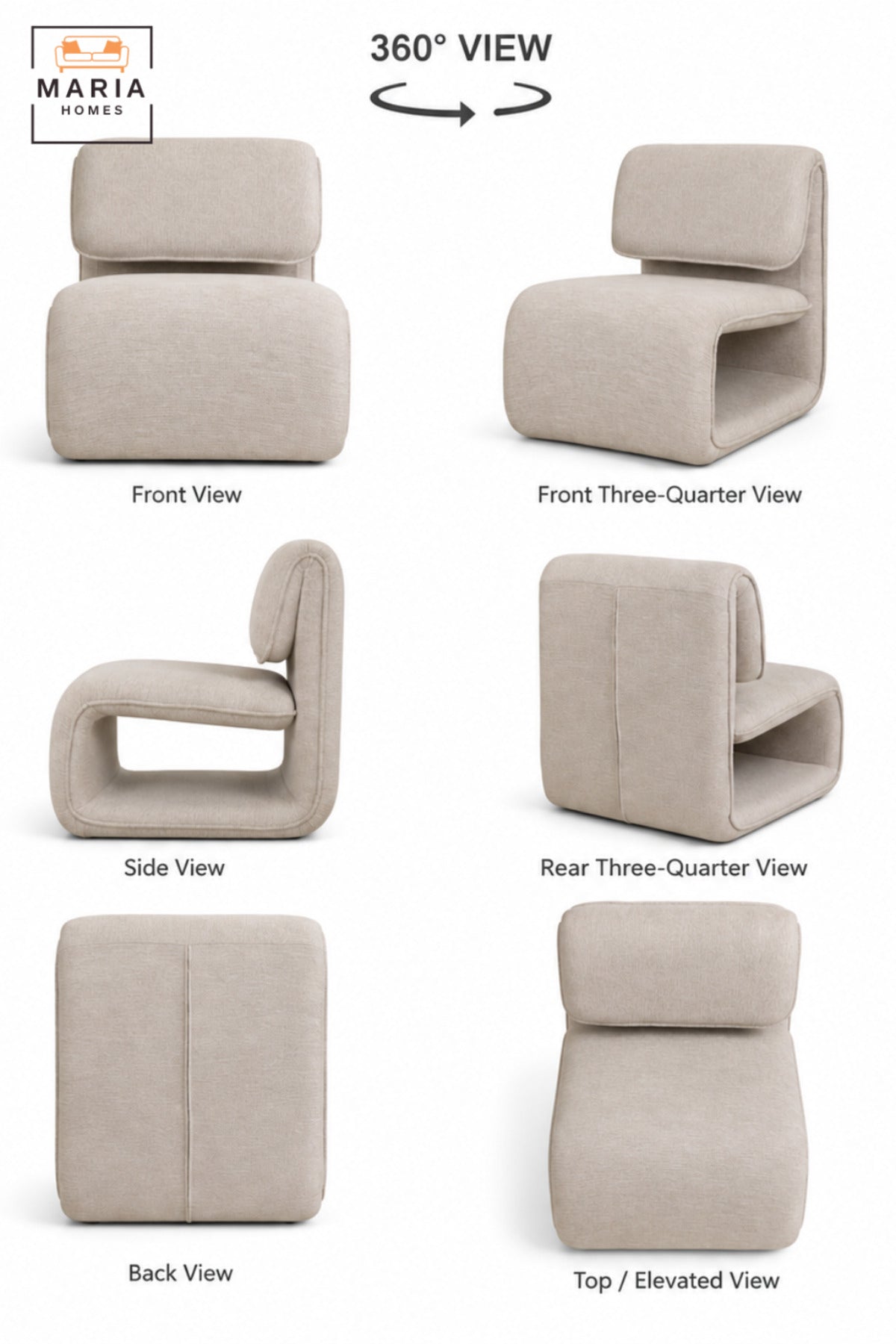Modern Upholstered Accent Chair with Curved Sled Base & Padded Backrest | Contemporary Lounge Chair for Living Room, Bedroom, Office & Reception