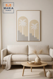 Modern 3D Wall Art Ð Beige Palm Tree Decorative Panel with Textured Design 120_80 cm