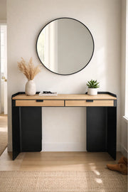 Modern Wood Console Table with 2 Drawers 140 _ 40 _ 80 cm