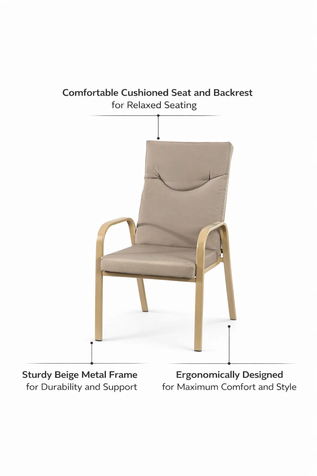 Beige Lounge Chair with Cushioned Seat √ê Comfortable and Stylish Seating