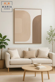 Neutral Textured Abstract Wall Art Ð Modern Curved Line Decor for Living Room & Bedroom - 100*150CM