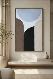 Modern Abstract Arch Wall Art √ê Textured Geometric Neutral Framed Artwork for Living Room, Bedroom & Office D≈Ωcor