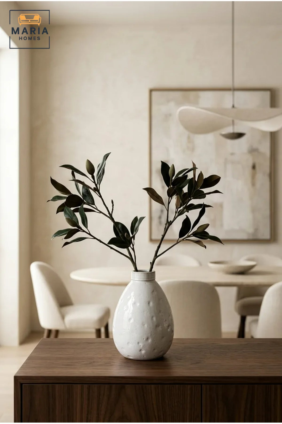 White Textured Decorative Vase, Modern Teardrop Flower Holder with Narrow Opening for Dried Flowers, Living Room, Bedroom, Office, Shelf and Table Décor