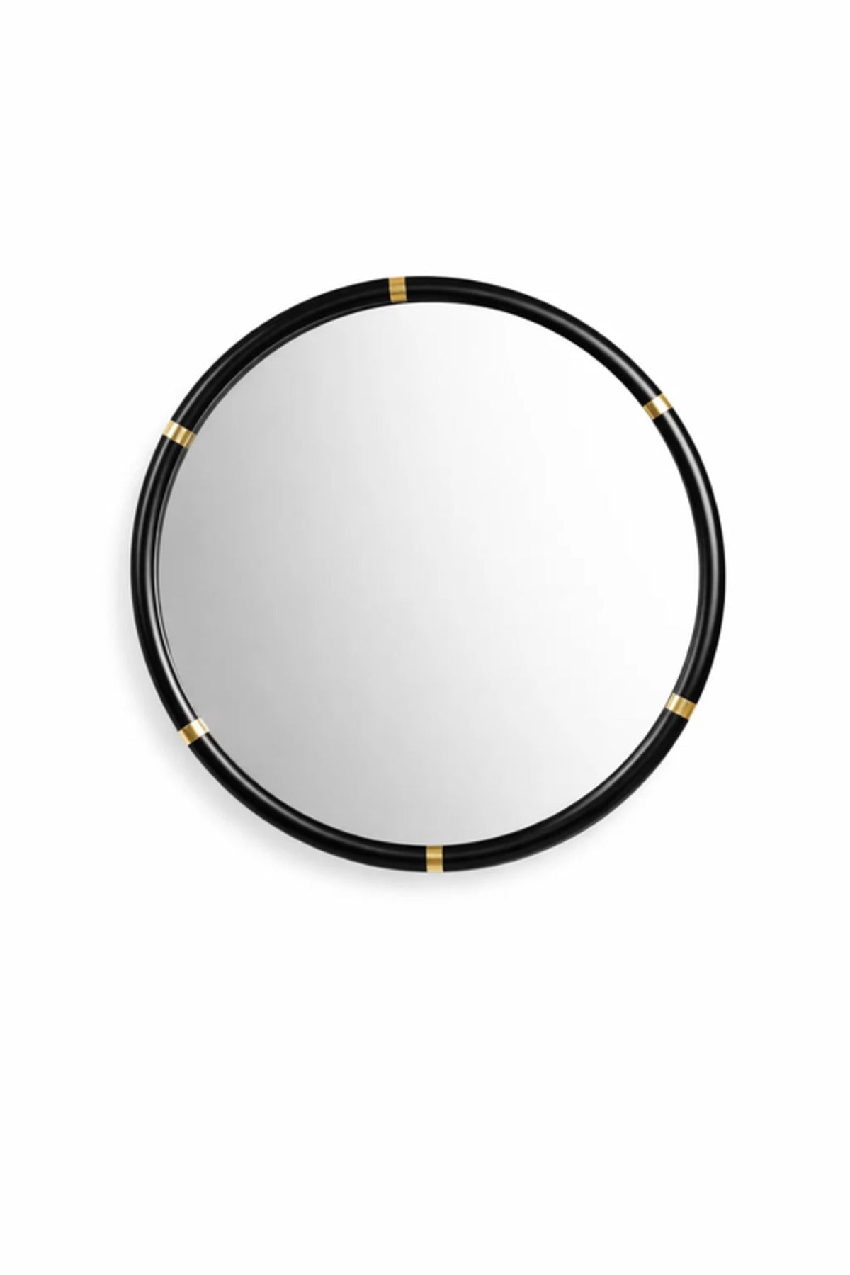 Modern Round Wall Mirror with Black Frame for Living Room & Bathroom