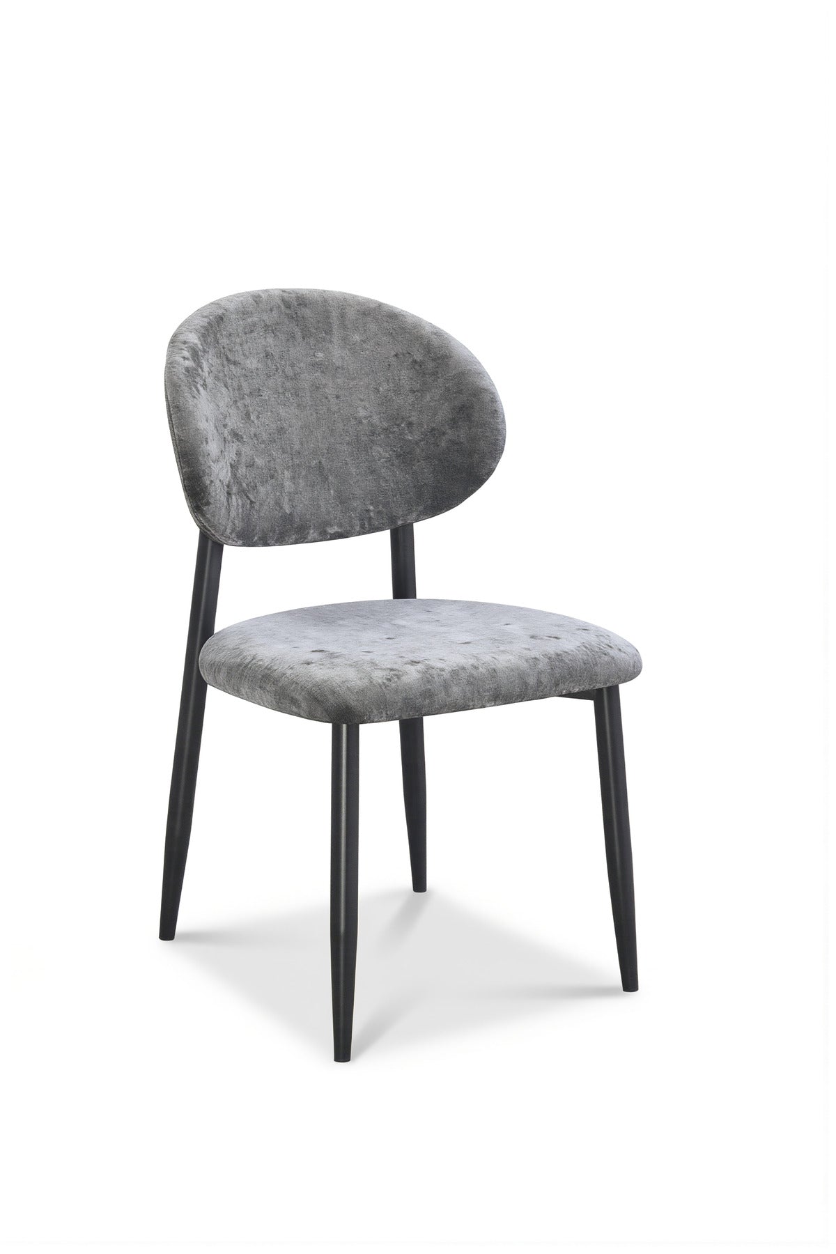 Modern Dark Grey Upholstered Dining Chair with Metal Legs modern dark grey Kitchen