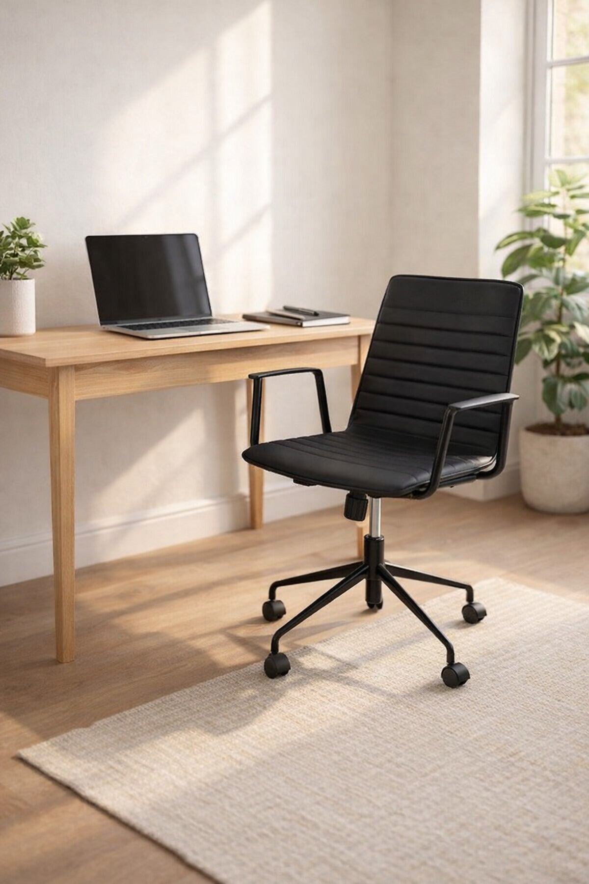 Orange Office Chair with Wheels √ê Modern Ergonomic Computer Chair with Armrests